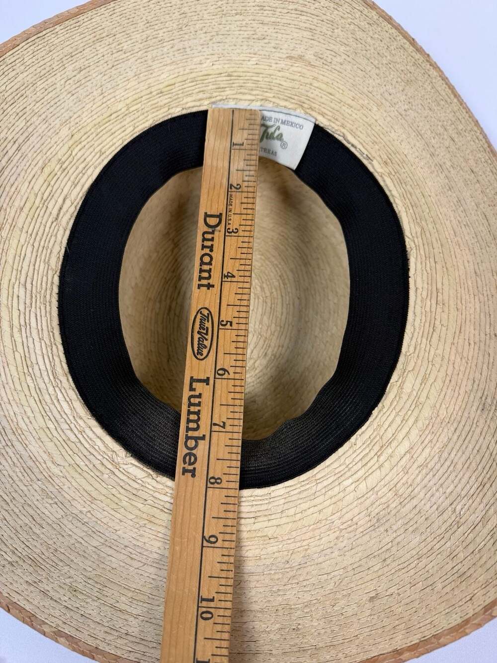 J. Tula Straw Boater Hat with Black Ribbon Band - Picture 7 of 7